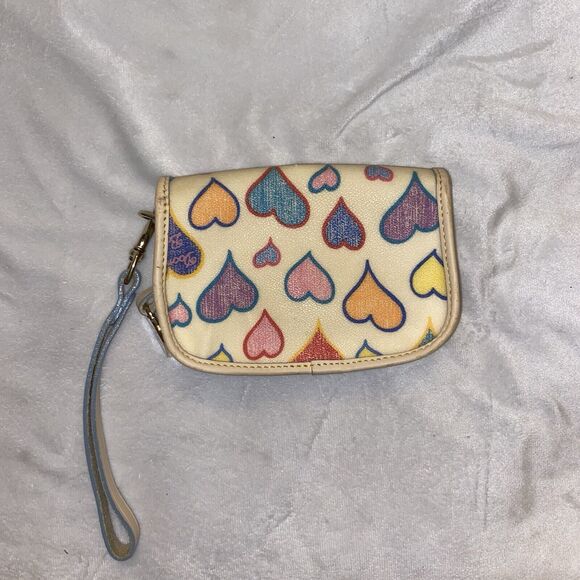 Vintage Hearts Dooney And Bourke Wristlet Wallet Pouch - Picture 8 of 12
